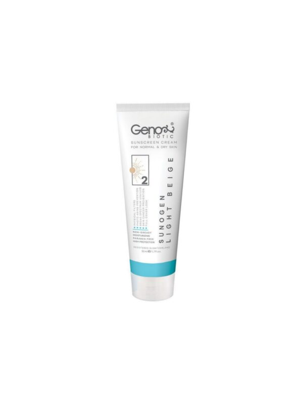 کرم ضد آفتاب بژ روشن SPF50 ژنوبایوتیک