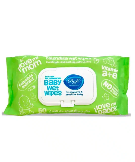 دستمال مرطوب کودک کالاندولا دافی مناسب پوست حساس 50 عدد