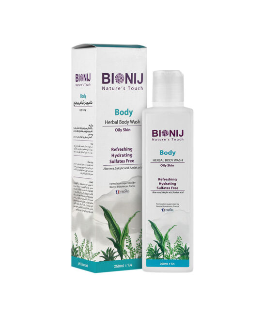 شامپو بدن گیاهی پوست چرب بیونیج حجم 250 میلی لیتر