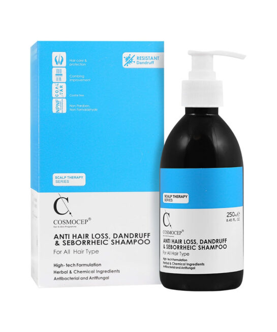 شامپو تقویت کننده و ضد شوره مو کازموسپ 250 میلی لیتر