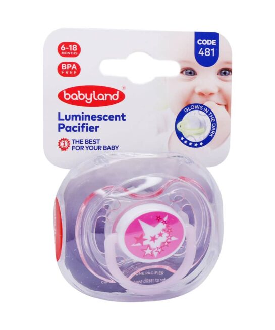 پستانک فندقی شب تاب بیبی لند کد 481 مناسب نوزادان 6 تا 18 ماه