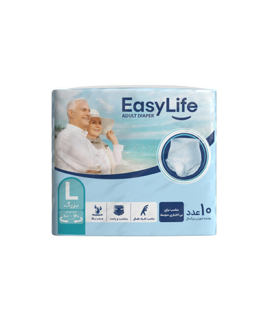 پوشینه شورتی بزرگسال ایزی لایف سایز بزرگ بسته 10عددی