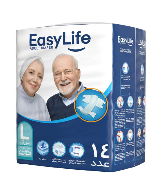 پوشینه چسبی بزرگسال ایزی لایف سایز بزرگ بسته 14 عددی