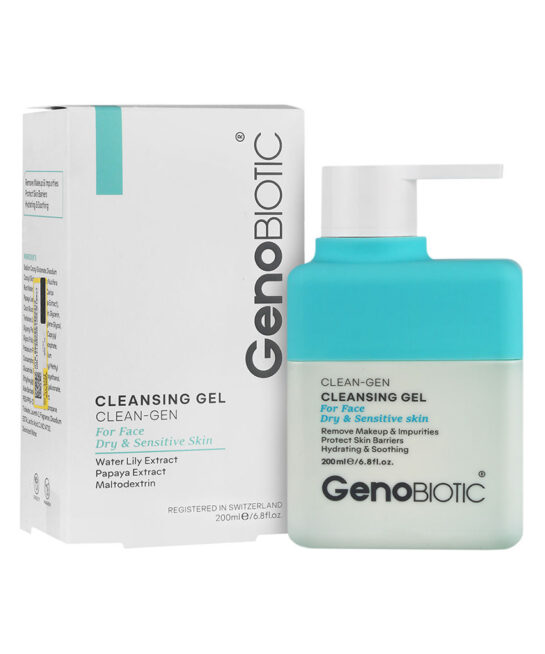 ژل شستشوی صورت کلین ژن ژنوبایوتیک مناسب پوست خشک 200 میلی لیتر