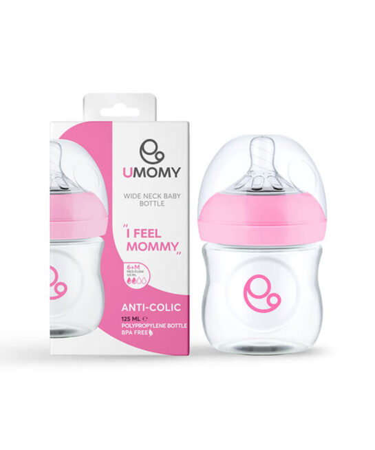 شیشه شیر دهانه عریض پروپیلن یومامی 125 میلی لیتر