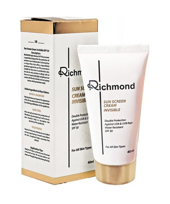 کرم ضد آفتاب بی رنگ ریچموند حجم 40 میلی لیتر